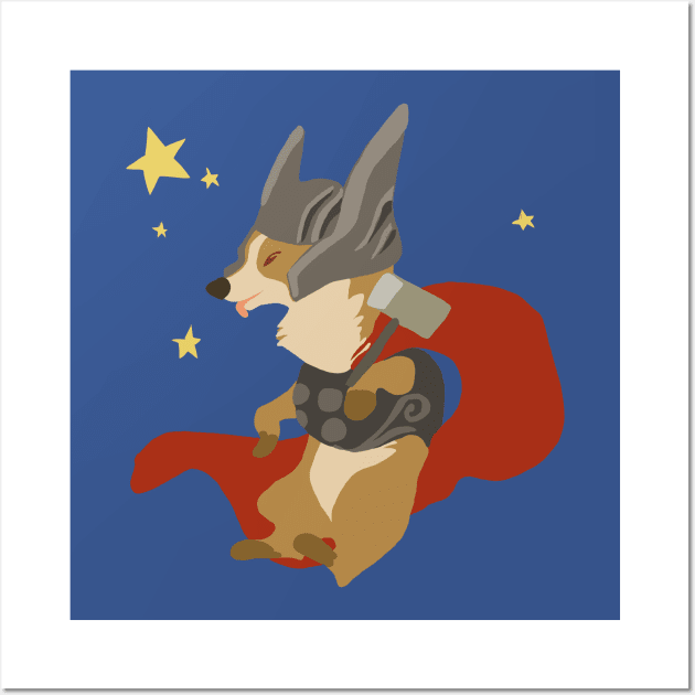 Thorgi, The Corgi God Of Thunder Wall Art by EricHoRaw